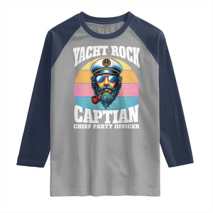 Yacht Rock Captain Raglan Shirt Funny Boating Party Music TS14 Sport Gray Navy Print Your Wear