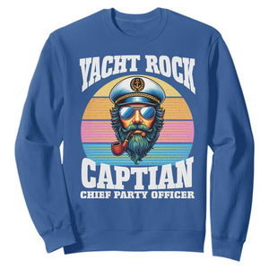 Yacht Rock Captain Sweatshirt Funny Boating Party Music TS14 Royal Blue Print Your Wear