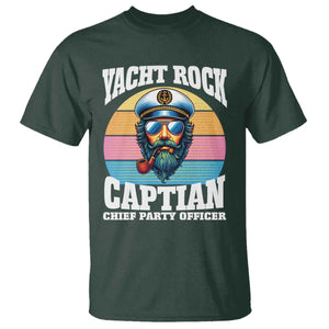 Yacht Rock Captain T Shirt Funny Boating Party Music TS14 Dark Forest Green Print Your Wear