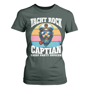 Yacht Rock Captain T Shirt For Women Funny Boating Party Music TS14 Dark Forest Green Print Your Wear