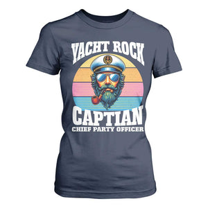 Yacht Rock Captain T Shirt For Women Funny Boating Party Music TS14 Navy Print Your Wear