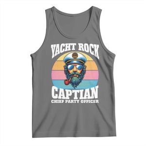 Yacht Rock Captain Tank Top Funny Boating Party Music TS14 Black Heather Print Your Wear