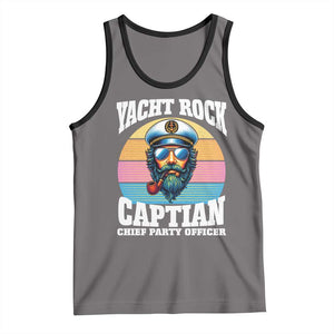 Yacht Rock Captain Tank Top Funny Boating Party Music TS14 Deep Heather Black Print Your Wear