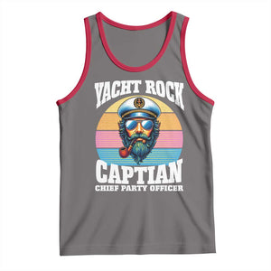 Yacht Rock Captain Tank Top Funny Boating Party Music TS14 Deep Heather Red Print Your Wear