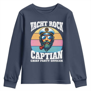 Yacht Rock Captain Youth Sweatshirt Funny Boating Party Music TS14 Navy Print Your Wear