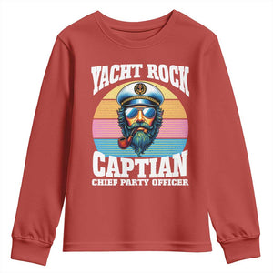Yacht Rock Captain Youth Sweatshirt Funny Boating Party Music TS14 Red Print Your Wear