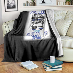 Blue Collar Wife Life Messy Bun Throw Blanket TS14 Print Your Wear