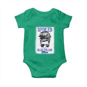 Blue Collar Wife Life Messy Bun Baby Onesie TS14 Irish Green Print Your Wear