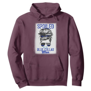 Blue Collar Wife Life Messy Bun Hoodie TS14 Maroon Print Your Wear