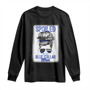 Blue Collar Wife Life Messy Bun Long Sleeve Shirt TS14 Black Print Your Wear