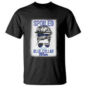Blue Collar Wife Life Messy Bun T Shirt TS14 Black Print Your Wear