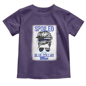 Blue Collar Wife Life Messy Bun Toddler T Shirt TS14 Purple Print Your Wear