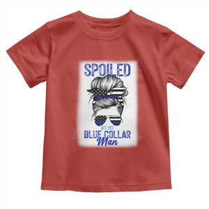 Blue Collar Wife Life Messy Bun Toddler T Shirt TS14 Red Print Your Wear