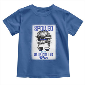 Blue Collar Wife Life Messy Bun Toddler T Shirt TS14 Royal Blue Print Your Wear