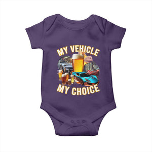 My Vehicle My Choice Baby Onesie Funny Drunk Driving TS14 Purple Print Your Wear