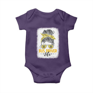Messy Bun School Bus Driver Life Baby Onesie TS14 Purple Print Your Wear
