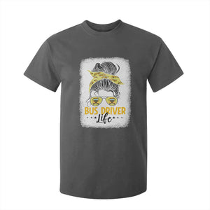 Messy Bun School Bus Driver Life T Shirt For Kid TS14 Dark Heather Print Your Wear