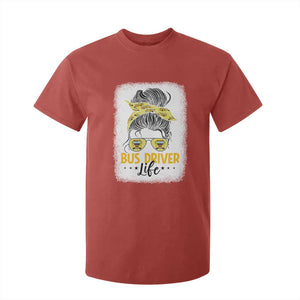 Messy Bun School Bus Driver Life T Shirt For Kid TS14 Red Print Your Wear