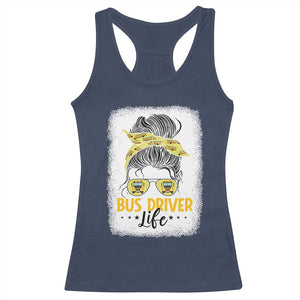Messy Bun School Bus Driver Life Racerback Tank Top TS14 Navy Print Your Wear