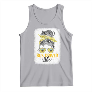Messy Bun School Bus Driver Life Tank Top TS14 Athletic Heather Print Your Wear