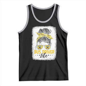 Messy Bun School Bus Driver Life Tank Top TS14 Black Athletic Heather Print Your Wear