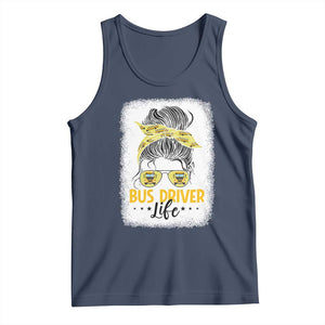 Messy Bun School Bus Driver Life Tank Top TS14 Navy Print Your Wear