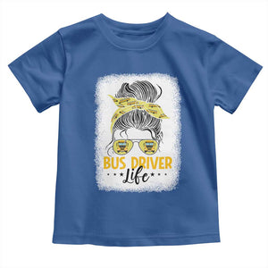 Messy Bun School Bus Driver Life Toddler T Shirt TS14 Royal Blue Print Your Wear