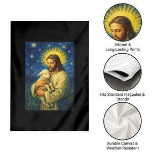 Jesus Christian Garden Flag Hug Lamb Starry Night Van Gogh TS14 Print Your Wear