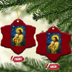 Jesus Christian Ceramic Ornament Hug Lamb Starry Night Van Gogh TS14 Print Your Wear