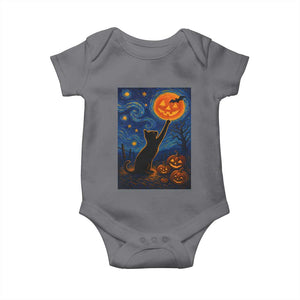 Black Cat Halloween Baby Onesie Starry Night Van Gogh TS14 Charcoal Print Your Wear