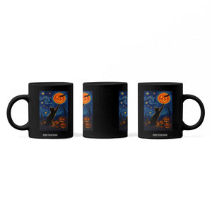 Black Cat Halloween Coffee Mug Starry Night Van Gogh TS14 Print Your Wear