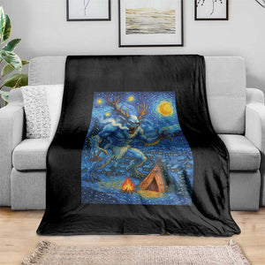 Wedigo Cryptid Christmas Throw Blanket Native American Starry Night Xmas TS14 Print Your Wear
