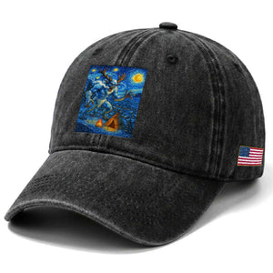 Wedigo Cryptid Christmas Washed Cotton Baseball Cap Native American Starry Night Xmas TS14 Print Your Wear
