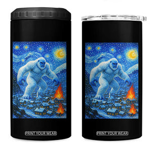 Yeti Cryptid Christmas 4 in 1 Can Cooler Tumbler Winter Monster Starry Night Xmas TS14 One Size: 16 oz Black Print Your Wear