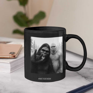 Bigfoot Selfie Christmas Coffee Mug Sasquatch Yeti Rock On Hand TS14 Print Your Wear