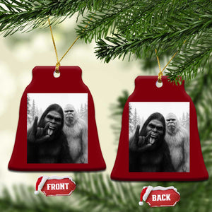 Bigfoot Selfie Xmas Ceramic Ornament Sasquatch Yeti Rock On Hand TS14 Print Your Wear