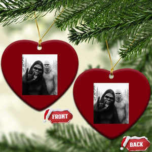 Bigfoot Selfie Xmas Ceramic Ornament Sasquatch Yeti Rock On Hand TS14 Print Your Wear