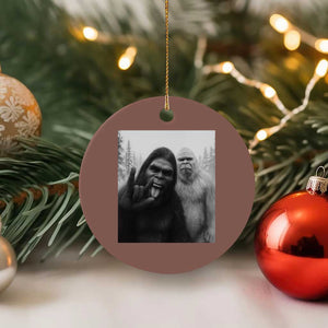 Bigfoot Selfie Xmas Ceramic Ornament Sasquatch Yeti Rock On Hand TS14 1pc Mocha Print Your Wear