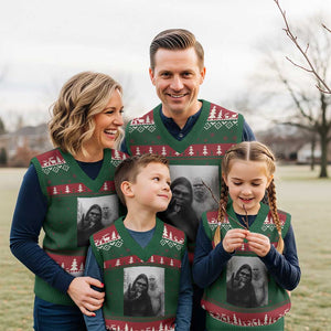 Bigfoot Selfie Xmas V-Neck Knit Sweater Vest Sasquatch Yeti Rock On Hand TS14 Red Green Print Your Wear