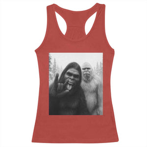 Bigfoot Selfie Christmas Racerback Tank Top Sasquatch Yeti Rock On Hand TS14 Red Print Your Wear