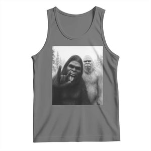 Bigfoot Selfie Christmas Tank Top Sasquatch Yeti Rock On Hand TS14 Black Heather Print Your Wear