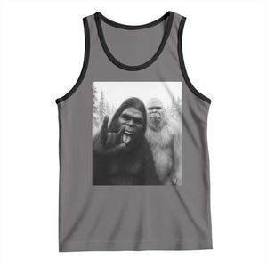 Bigfoot Selfie Christmas Tank Top Sasquatch Yeti Rock On Hand TS14 Deep Heather Black Print Your Wear