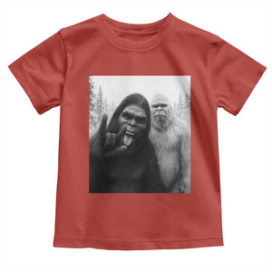 Bigfoot Selfie Christmas Toddler T Shirt Sasquatch Yeti Rock On Hand TS14 Red Print Your Wear