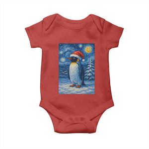 Penguin Christmas Baby Onesie Starry Night Van Gogh TS14 Red Print Your Wear