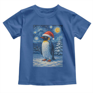 Penguin Christmas Toddler T Shirt Starry Night Van Gogh TS14 Royal Blue Print Your Wear