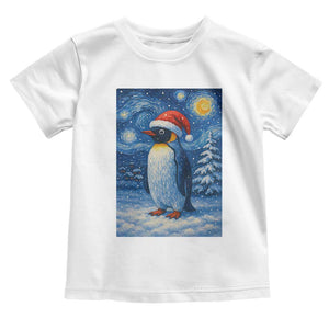 Penguin Christmas Toddler T Shirt Starry Night Van Gogh TS14 White Print Your Wear