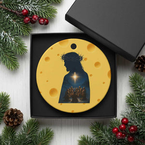 Jesus Christian Xmas Ceramic Ornament Christian Saints Praying Under The Star of Bethlehem TS14 1pc Yellow Cheese Print Your Wear