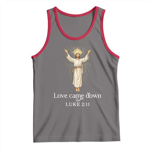 Nativity Scene Christmas Tank Top Love Came Down Jesus Christian TS14 Deep Heather Red Print Your Wear