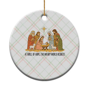 Nativity Scene Xmas Ceramic Ornament Baby Jesus Christian Faith TS14 1pc Christmas Plaid Print Your Wear