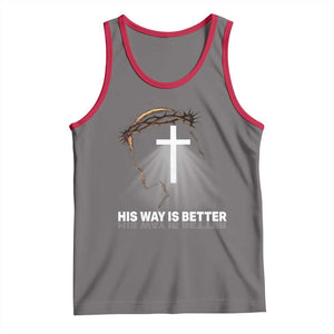 Jesus Christan Tank Top His Way Is Better TS14 Deep Heather Red Print Your Wear